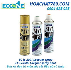 EC IS-2001 Lacquer spray, EC IS-2002 Lacquer spray Gold Sơn xịt duy trì màu sắc vật liệu gỗ và thép